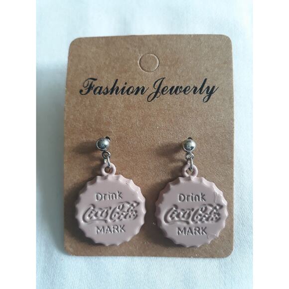 Earrings 3 Pair Lot Bottle Cap Dangle - Picture 4 of 5